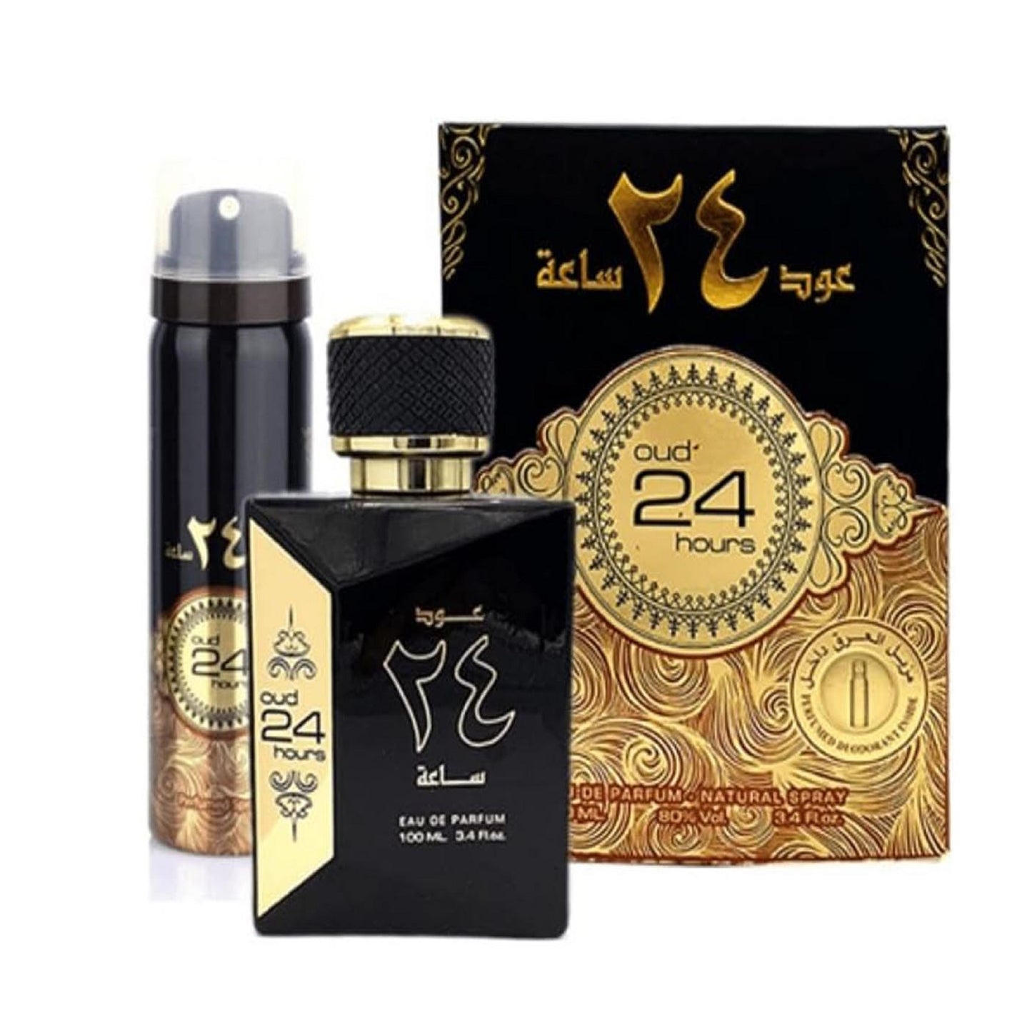 Oud 24 Hours Eau De Parfum 100ml by Ard Al Zaafaran with free perfumed deodorant