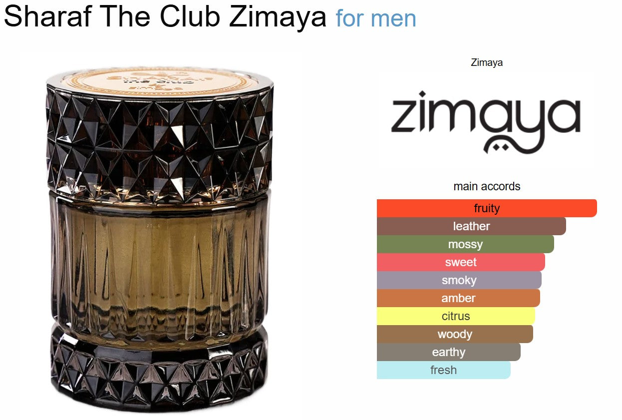 Sharaf The Club Perfume 100ml EDP By Zimaya