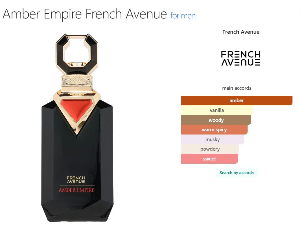 Amber Empire Perfume 100ml EDP French Avenue