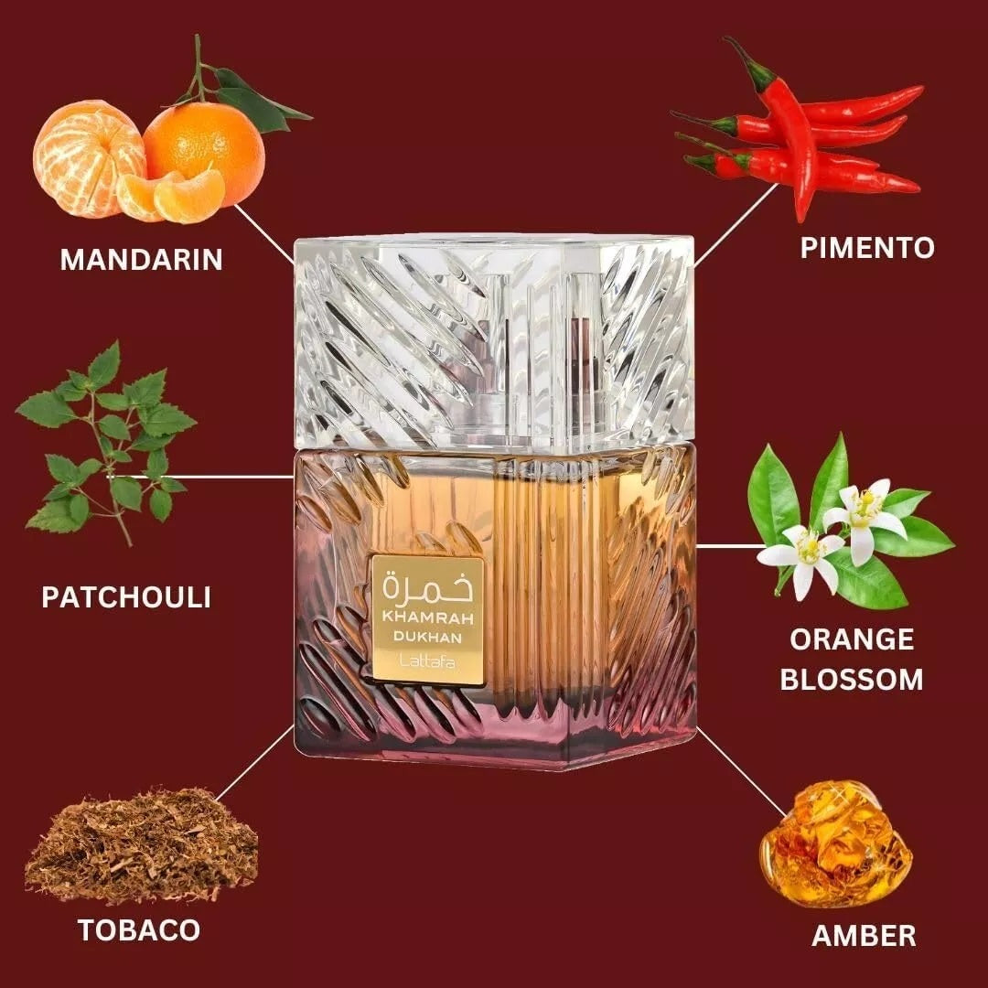 Khamrah Dukhan EDP Perfume By Lattafa 100 ML -NEW RELEASE Smoky Spicy Pimento
