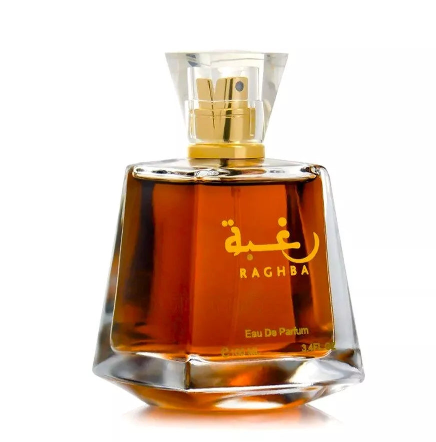 Raghba Eau de Perfume By Lattafa Sweet Powdery Woody Arabian Perfume 100ML