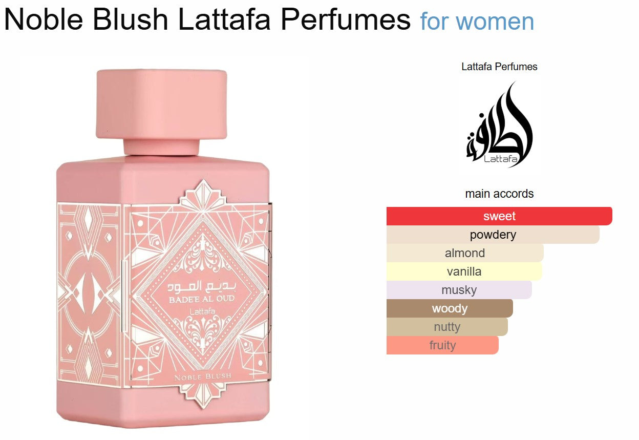 Badee Al Oud Noble Blush Perfume 100ml EDP Lattafa
