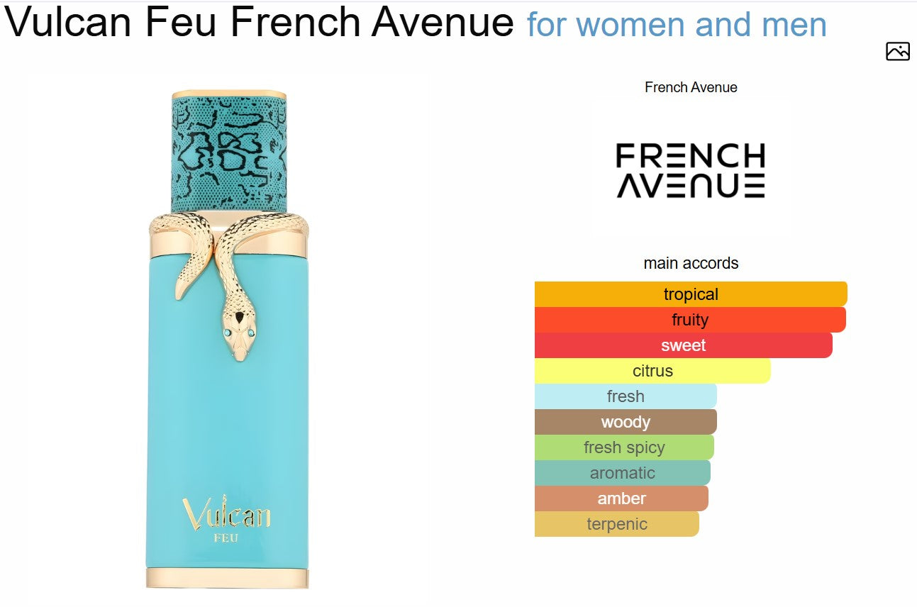 Vulcan Feu Perfume 100ml EDP French Avenue