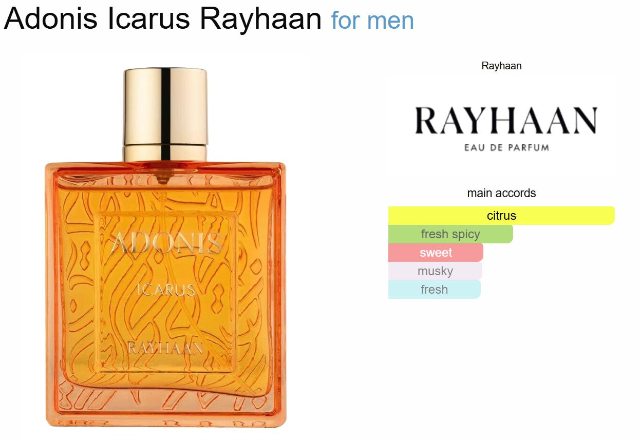 Rayhaan  Adonis Icarus Perfume 100ml EDP Rayhaan