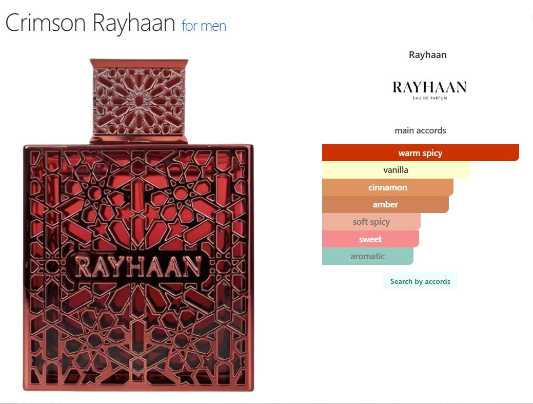 Rayhaan Crimson Eau de Parfum 100ml