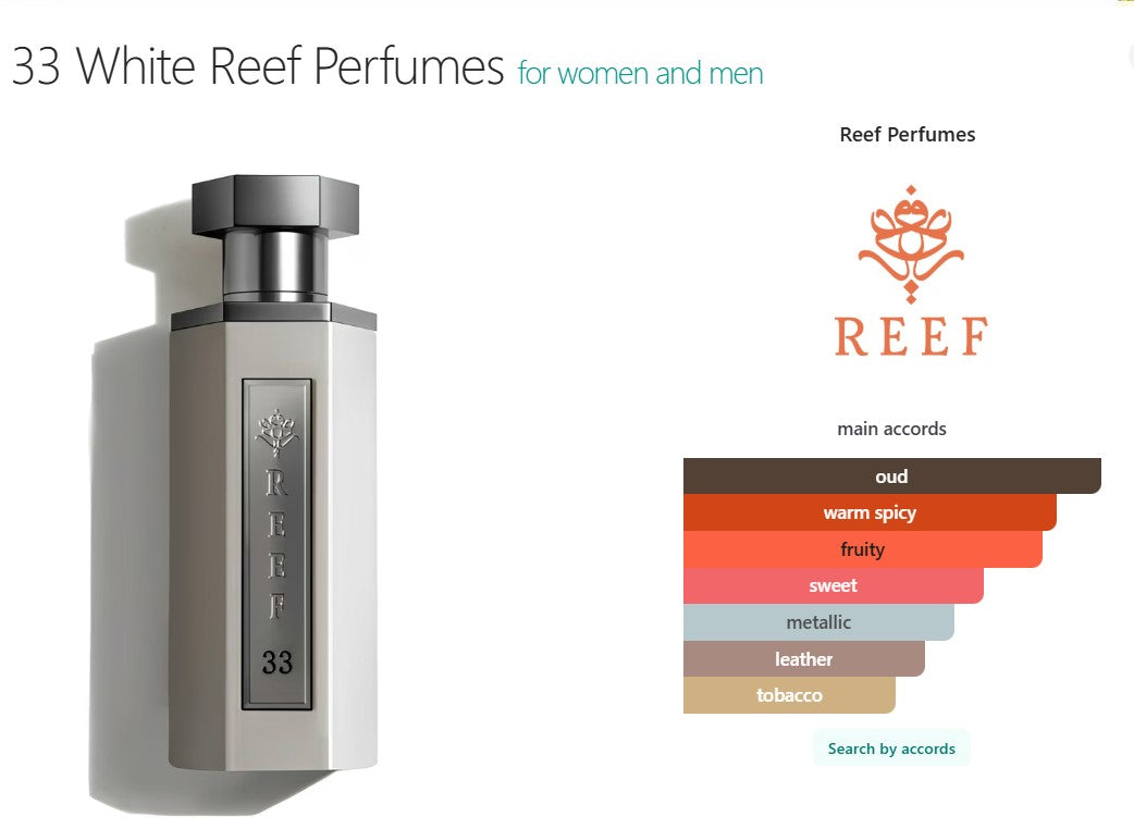 REEF 33 White EDP 100ml Classic Perfume