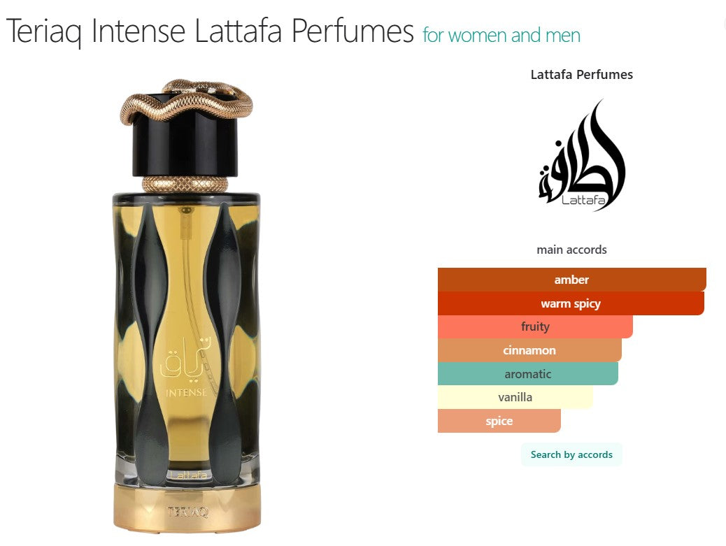 Teriaq Intense Perfume 100ml EDP Lattafa
