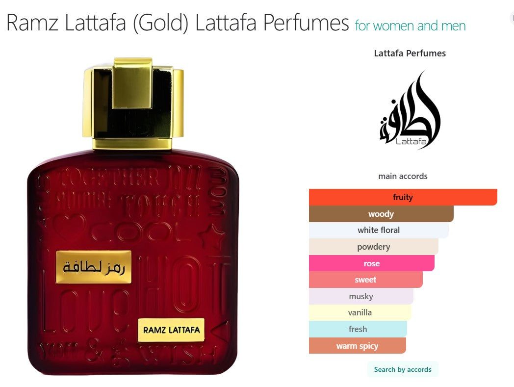 Ramz Lattafa Gold Perfume 100ml EDP Lattafa