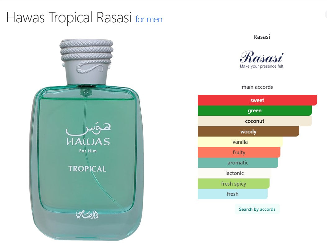 Rasasi Hawas Tropical 100ML Perfume