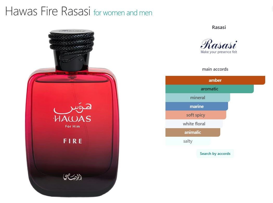 Hawas Fire Perfume 100ml EDP Rasasi