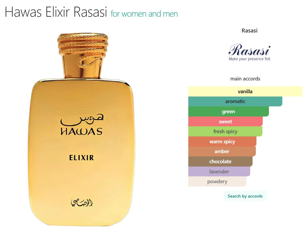 Hawas Elixir Perfume 100ml EDP Rasasi