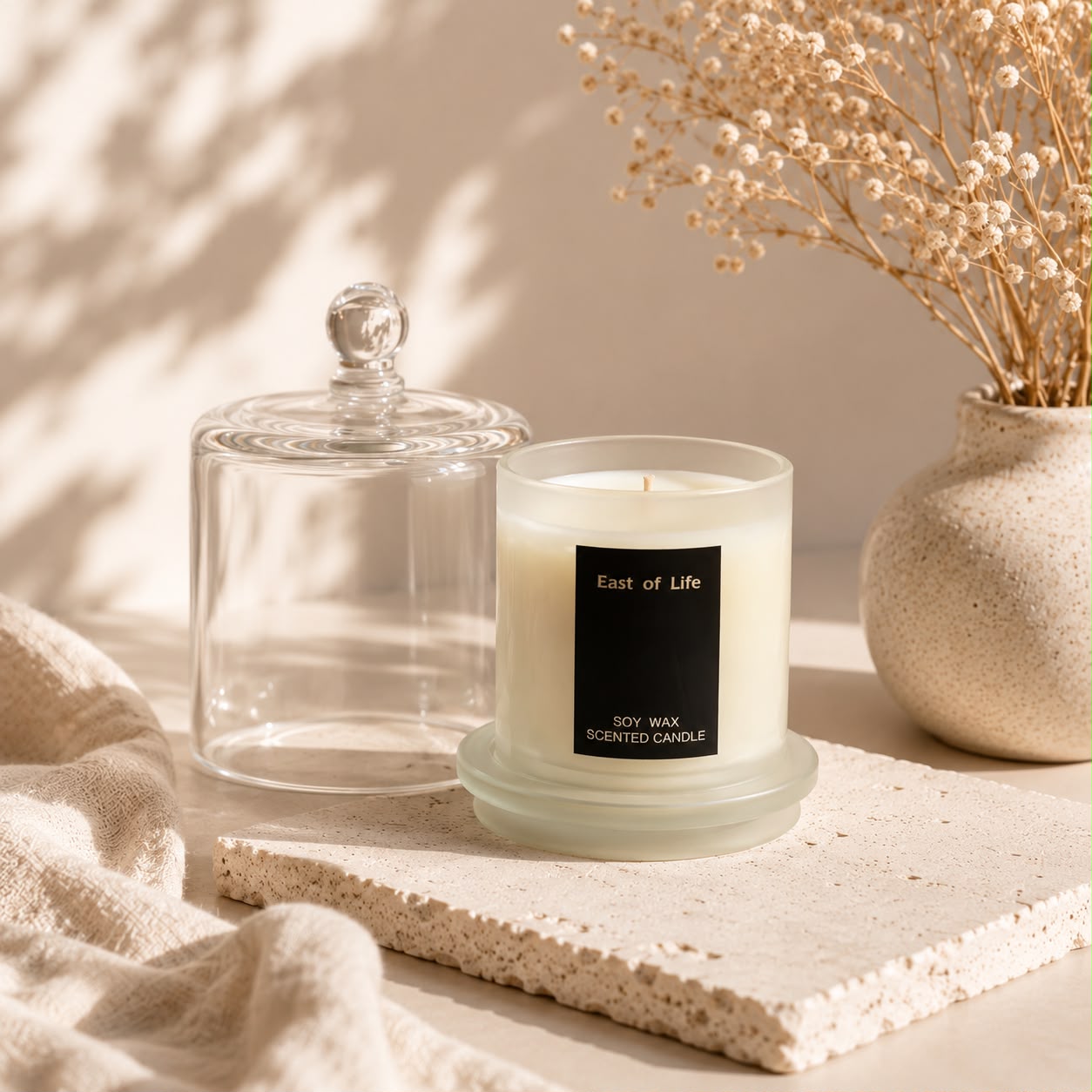 Scented Candle in Glass Jar, Relaxing Home Fragrance. Long-Lasting Assorted Scents, Perfect for Home and Gift.