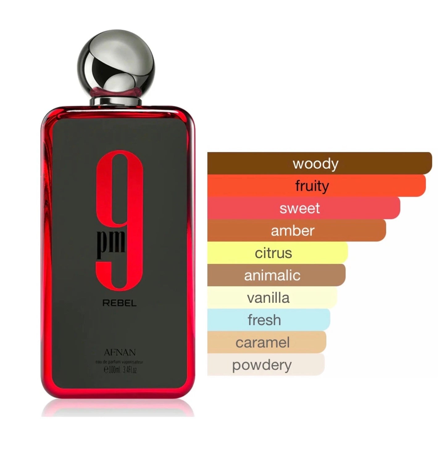 Afnan 9PM Rebel Eau de Parfum EDP Spray Unisex 3.4 Oz / 100ml