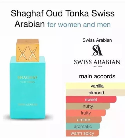 Shaghaf Oud Tonka Eau De Parfum 75 ml by Swiss Arabian